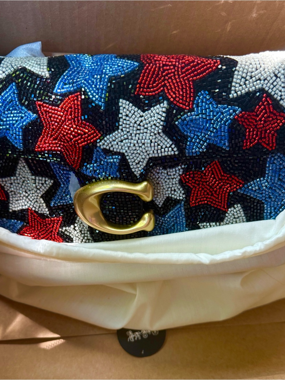 Coach Beaded Star Crossbody Bag - Red, White & Blue Americana limited nwt